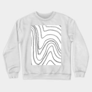 Black and White Minimal Wavy Lines - Abstract Charcoal Drawing Crewneck Sweatshirt